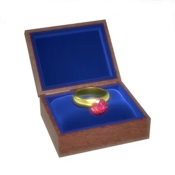 Engagement Ruby Ring Stock Illustration