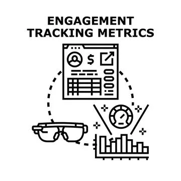Engagement tracking metrics concept understanding digital analytics 스톡 일러스트
