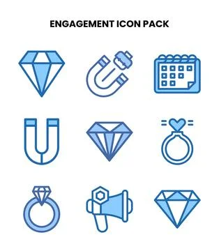 Engagement Two Colour Bundle Icons Pack Stock-Illustration