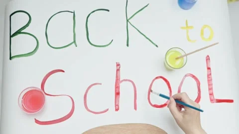 Engaging and Creative Back to School Art Activities with Colorful Paints and Stock Footage 347895908