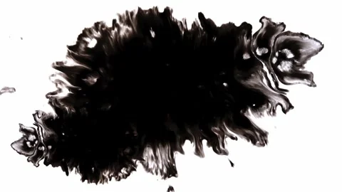 An engaging and creative dynamic animation of black ink liquid splashing and Stock Footage 310544737