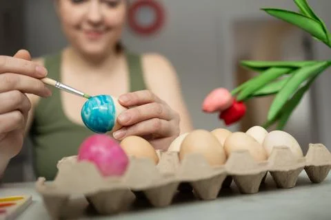 Engaging and Creative Easter Egg Decorating Activity Using Vibrant and Bright Stock Photos