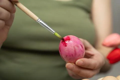 Engaging and Creative Egg Painting Activity Perfect for Spring Celebrations and Stock Photos
