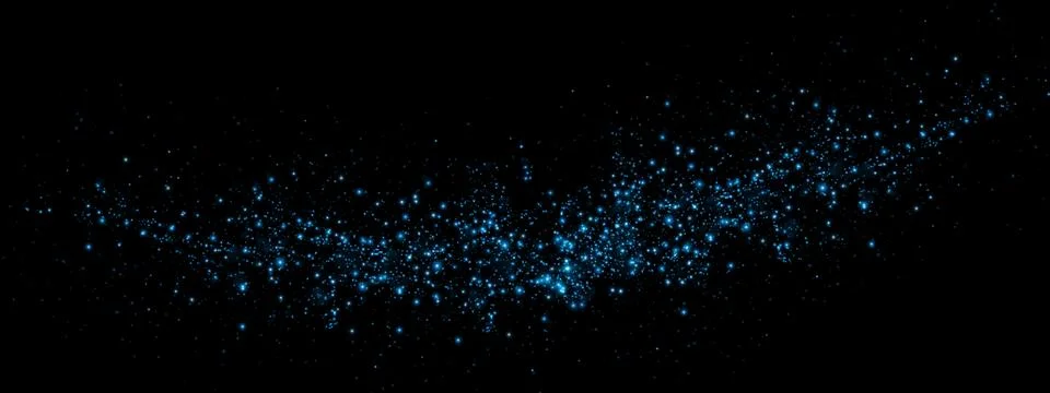 Engaging and Dynamic Blue Particles on a Contrasting Black Background for Stock-Illustration