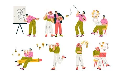 Engaging and Dynamic Creative Business Collaborations and Presentations Illustrazione stock