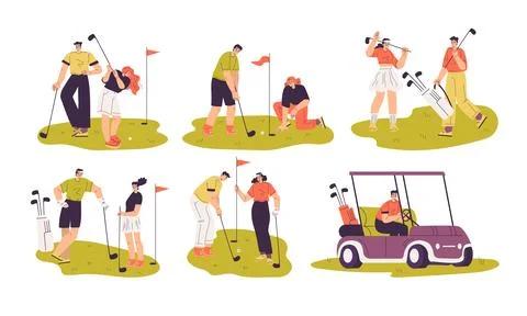 Engaging and exciting Golf Activities that bring Fun and enjoyment on the Course Stock Illustration