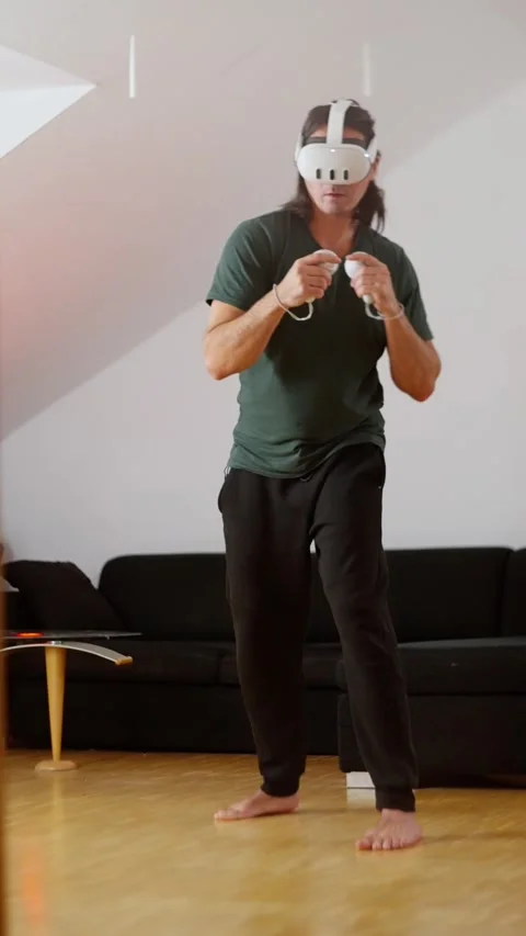 An Engaging and Exciting Virtual Reality Workout Experience Like No Other Awaits Stock Footage 308664031