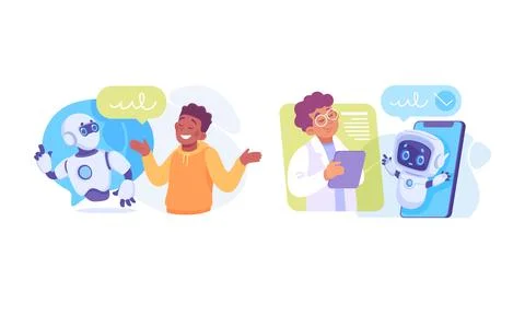 Engaging and Interactive Interactions Between Humans and Robots in the Realm of Stock Illustration