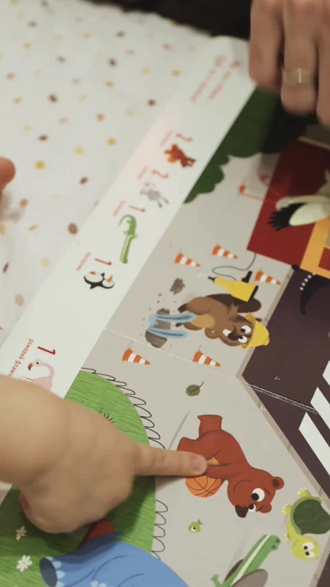 An Engaging and Interactive Learning Activity with Both Child and Parent Stock Footage 286744882