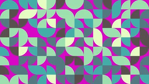 An engaging and vibrant geometric pattern featuring unique curved shapes in.. Stock Illustration