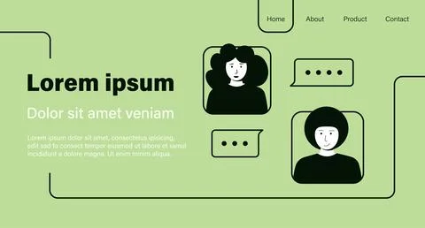 Engaging chat illustration for user-friendly website interface design in mo.. 스톡 일러스트