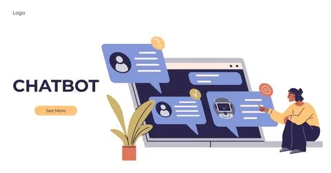 Engaging Chatbot Solutions for Enhanced User Interaction and Customer Support Stock Illustration