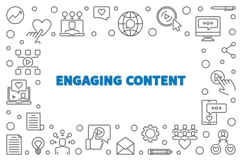 Engaging Content vector concept simple outline frame Stock Illustration