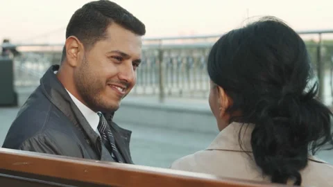 Engaging conversation between a pleasant man and woman Stock Footage 311989052