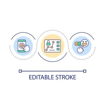 Engaging customer interaction loop concept icon Stock Illustration