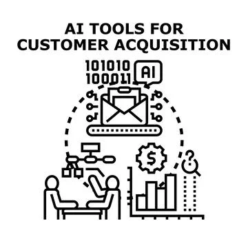 Engaging customers with artificial intelligence tools for business growth Stock Illustration