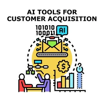 Engaging customers with artificial intelligence tools for business growth Stock Illustration