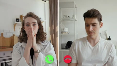 Engaging discussion between two professionals via online conference Stock Footage 305519661