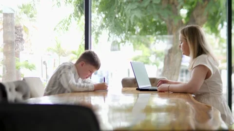 Engaging Educational Session in a Modern Cafe Setting Stock Footage 316980341