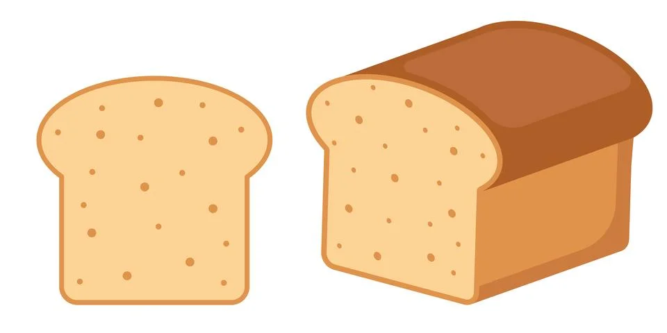 An engaging illustration showcasing various types of bread, including slice.. Stock Illustration