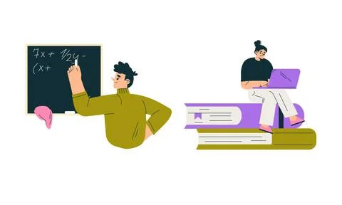 Engaging Learning The Role of Teacher and Student Within a Modern Education Illustrazione stock