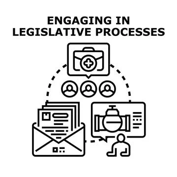 Engaging in legislative processes concept vector flat illustration Stock Illustration