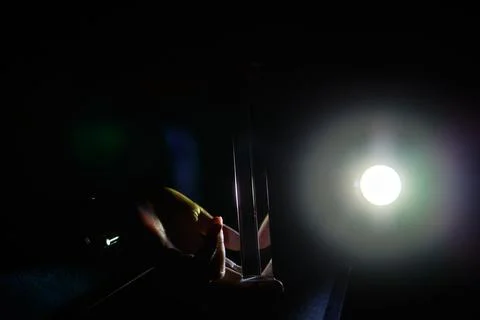 An engaging Light Refraction Experiment using a Prism and the interaction of Stock Photos
