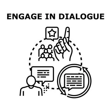 Engaging in meaningful dialogue for group communication and feedback Stock Illustration