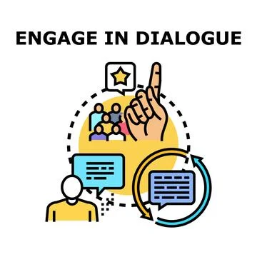 Engaging in meaningful dialogue for group communication and feedback Stock Illustration