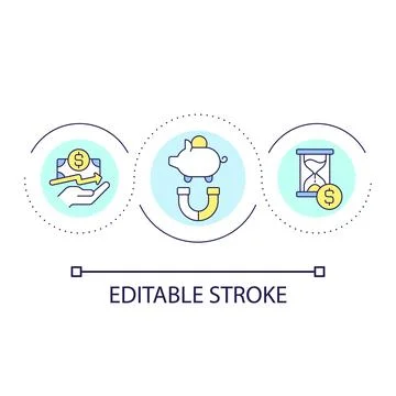 Engaging new deposits loop concept icon Illustrazione stock