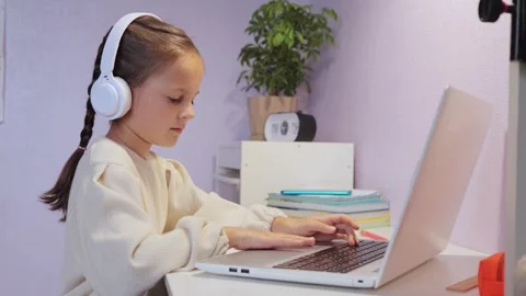 Engaging online classes. Safe online learning. Interactive lessons. Charming Stock Footage 253810702