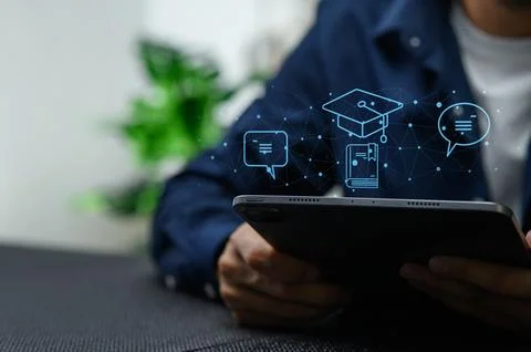 Engaging in Online Learning Through Innovative Distance Education Systems Stock Photos