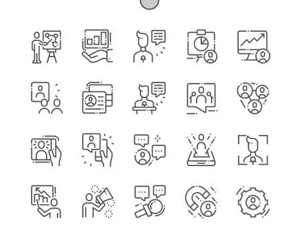 Engaging Presentations Well-crafted Pixel Perfect Vector Thin Line Icons 30 2x Illustrazione stock