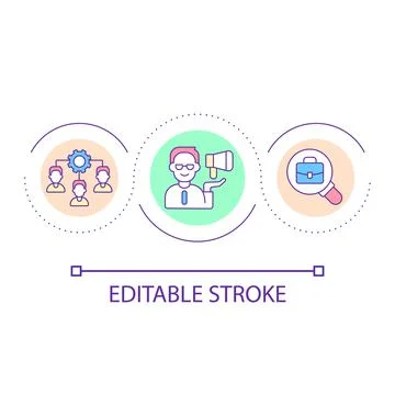 Engaging professional workforces loop concept icon Stock Illustration