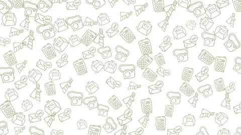 Engaging seamless loop video of hand drawn technology and communication ico.. Видео 335011930