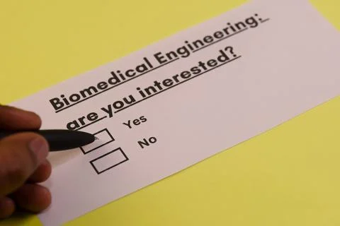Engaging survey on biomedical engineering interest Stock Photos