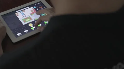 Engaging with Technology: An Interactive Experience Stock Footage 314455310