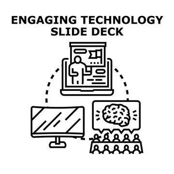 Engaging technology with virtual presentation for audience learning Stock Illustration