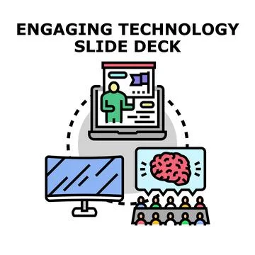 Engaging technology with virtual presentation for audience learning Stock Illustration