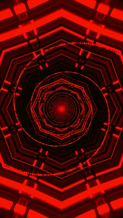 Engaging tunnel video vj loop screensaver with vibrant red hues and seamles.. Stock Footage 321568659