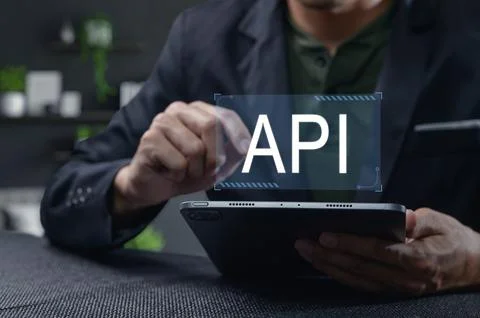 Engaging User with Innovative API Interface on Digital Device Foto stock