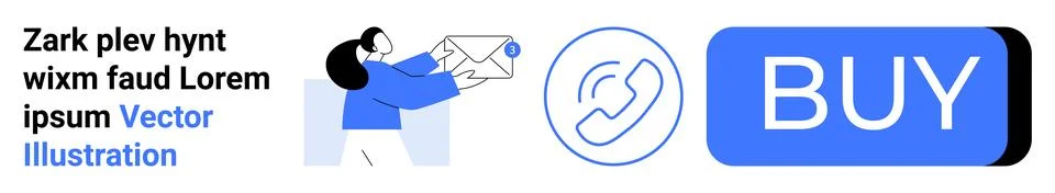 Engaging Vector Elements for Communication and Purchase Actions Stock Illustration