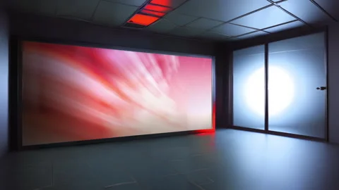 Engaging Virtual News Studio Green Screen Loop for Interactive Reporting Stock Footage 243525268
