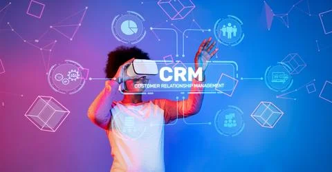 Engaging Virtual Reality Experience in Customer Relationship Management with 스톡 사진
