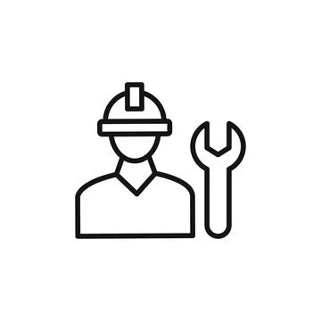 Engeering services logo sign vector outline Stock Illustration