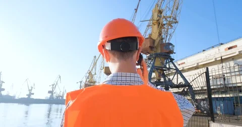 Engenire in helmet at the work Stock Footage 115780793