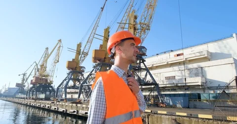 Engenire in helmet at the work Stock Footage 115780930