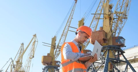 Engenire in helmet at the work Stock Footage 115782056
