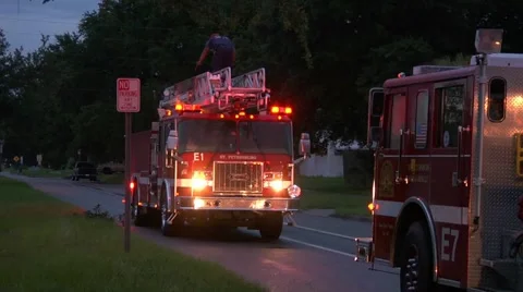 Engine 1 and Engine 7 Stock Footage 934211