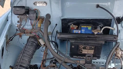 The engine of a 1967 Morris Minor 1100 Stock Footage 340532981